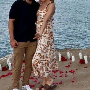 White and Brown Patterned Sundress